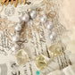 Lemon Quartz with Silvery Grey Pearls Wire Weaved Bracelet-BT273
