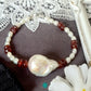 Baroque Pearl with Brown Garnet Bracelet-BT274