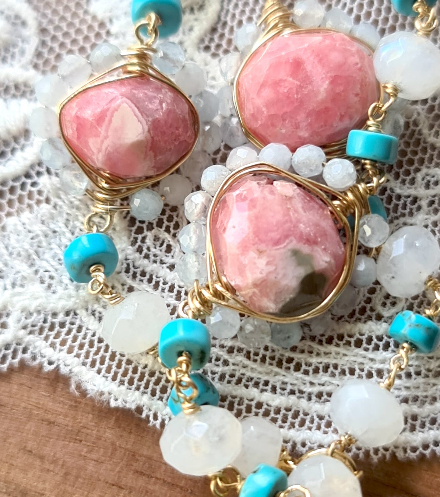 Rhodochrosite Multi Layer Bracelet-BT276