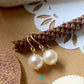 Cream Freshwater Pearl Dangle Earring-EG391
