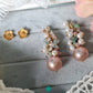 10-11mm Golden Peach Round Edison Pearls with Aquamarine and White Freshwater Pearls-EG437