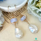 Blue Lace Agate Earring with Pearls-EG452