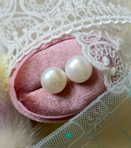 12mm White Button Freshwater Pearls with 14K Gold Filled-EGM003