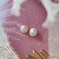 White Pearl Stud Earring in 925 Sterling Silver-EGM019