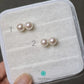 8.5-9mm Round White Freshwater Pearls Studs-EGM112