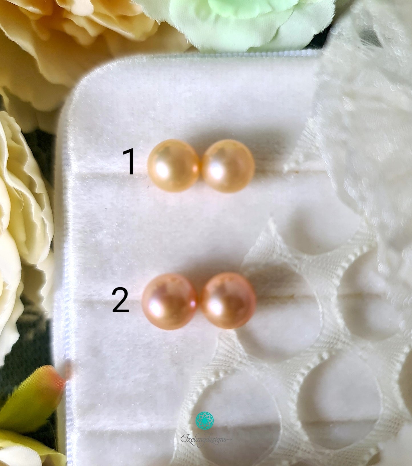Pink Freshwater Pearl Stud Earring with 14K Gold Filled-EGM113