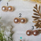 10-11mm Round Golden Pink Edison Pearls Stud Earring 14K Gold Filled-EGM114