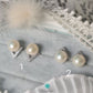 Pearl Stud in CZ V Style with 8-9mm White Freshwater Button Pearls-EGM129