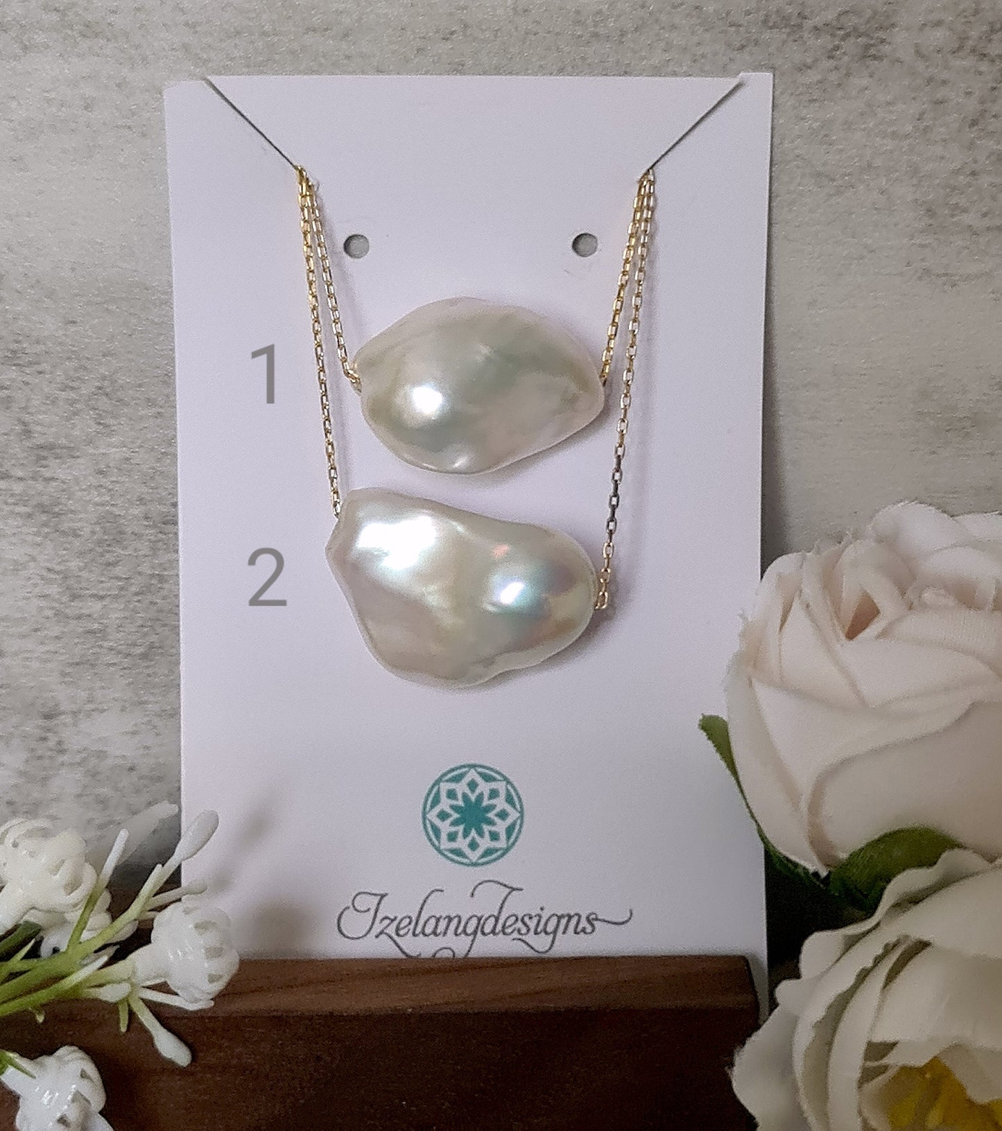 16-26mm White Baroque Freshwater Pearls Focal Pendant Necklace-NEM011