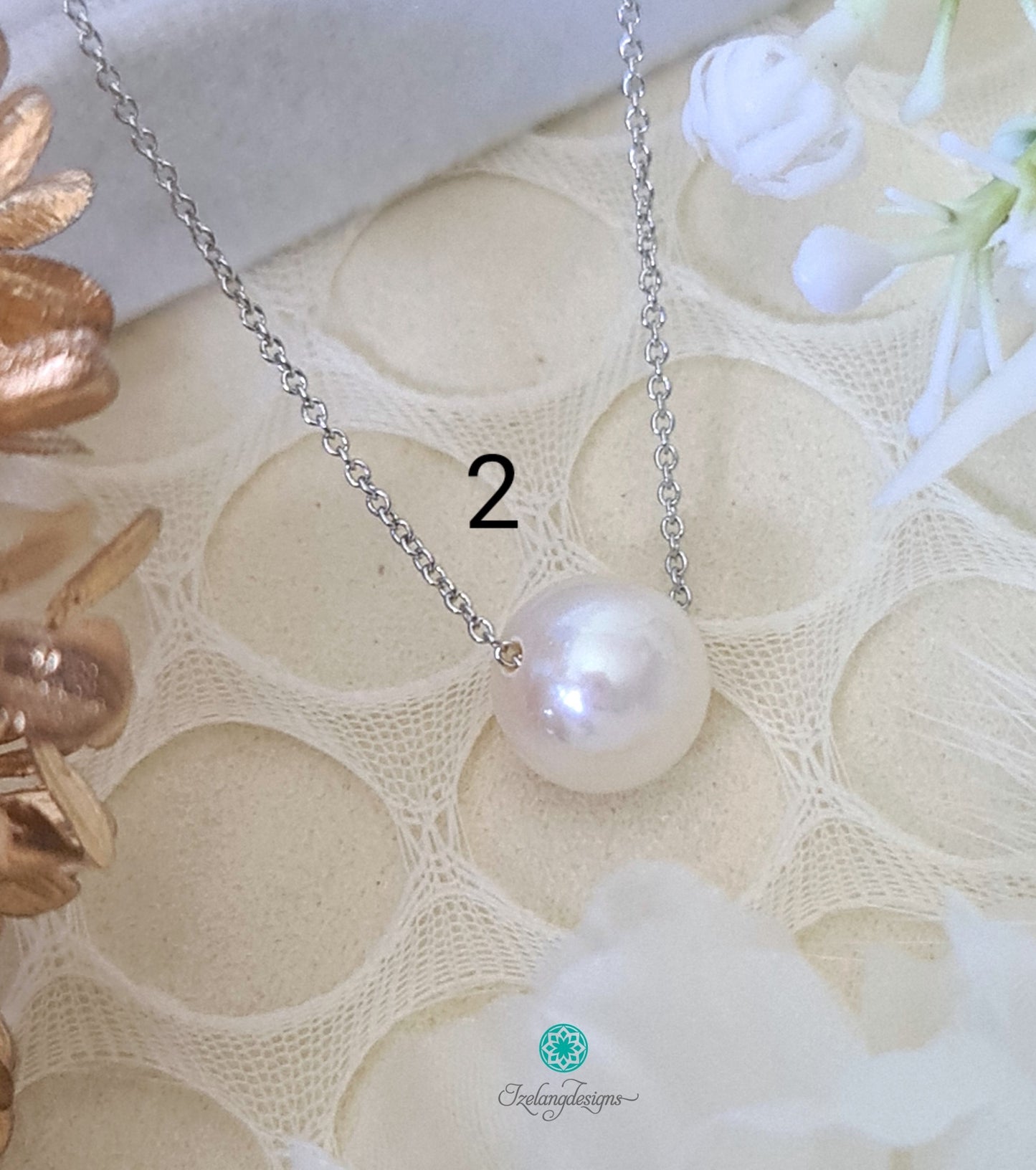 10-11mm White Edison Pearl Necklace in 925 Sterling Silver-NEM012
