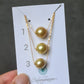 11-12mm Golden South Sea Pearls in 925 Sterling Silver gold plated Chain-NEM015