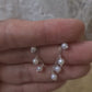 White Pearl Dangle Necklace in 925 Sterling Silver-NE363