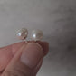 9mm White Freshwater Pearls Button in 925 Sterling Silver Stud Base-EGM016