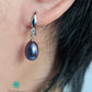 8x9mm Freshwater Pearl Drop Earrings Black-EGM046