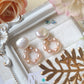 10-12mm White Keshi Pearls Stud with 3-4mm Pink Circular Drop Earring-EG431
