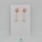 8-9mm Golden Pink Edison Round Pearls with 8.5-9.5mm White Freshwater Pearls Baroque Round Detachable Drops-EG432