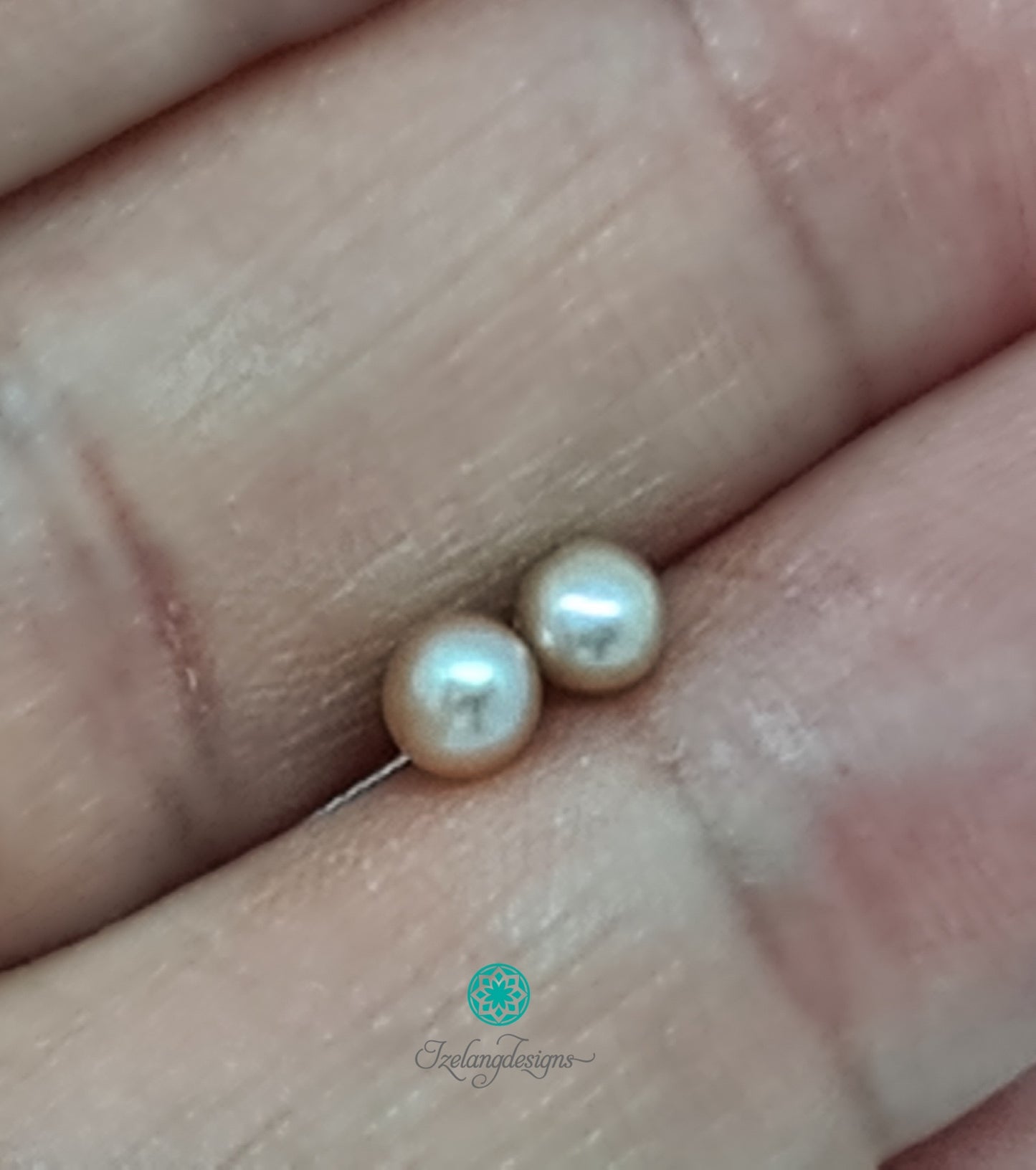 3mm Pink Freshwater Pearls Button-EGM013