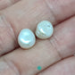 7mm Natural Freshwater Keshi Pearl Stud Earrings White-EGM032