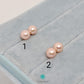 5-5.5mm Natural Freshwater Pearl Round Stud Earrings Pink-EGM036