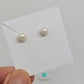 5-5.5mm Natural Freshwater Pearl ROUND Stud Earrings White-EGM037