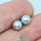 6-6.5mm Freshwater Pearl Button Stud Earrings Silvery Grey-EGM054