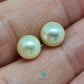 6.5-7mm Light Gold Akoya Pearl Round Stud Earring-EGM063