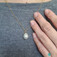 11-12mm White Freshwater Pearl Baroque Through Drilled Pendant Necklace with 14KGF Chain-NE318