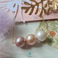 9-11mm Golden Peach White and Purple Edison Pearls Trio Pendant with 14K GF Chain-NE334