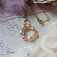 3-4mm Pink Freshwater Pearls Single Circular Pendant with 14KGF Chain-NE340