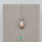 8.8mm Round Golden Pink Edison Pearl Pendant with Cubic Zirconia 925 Sterling Silver cap and Chain-NE347