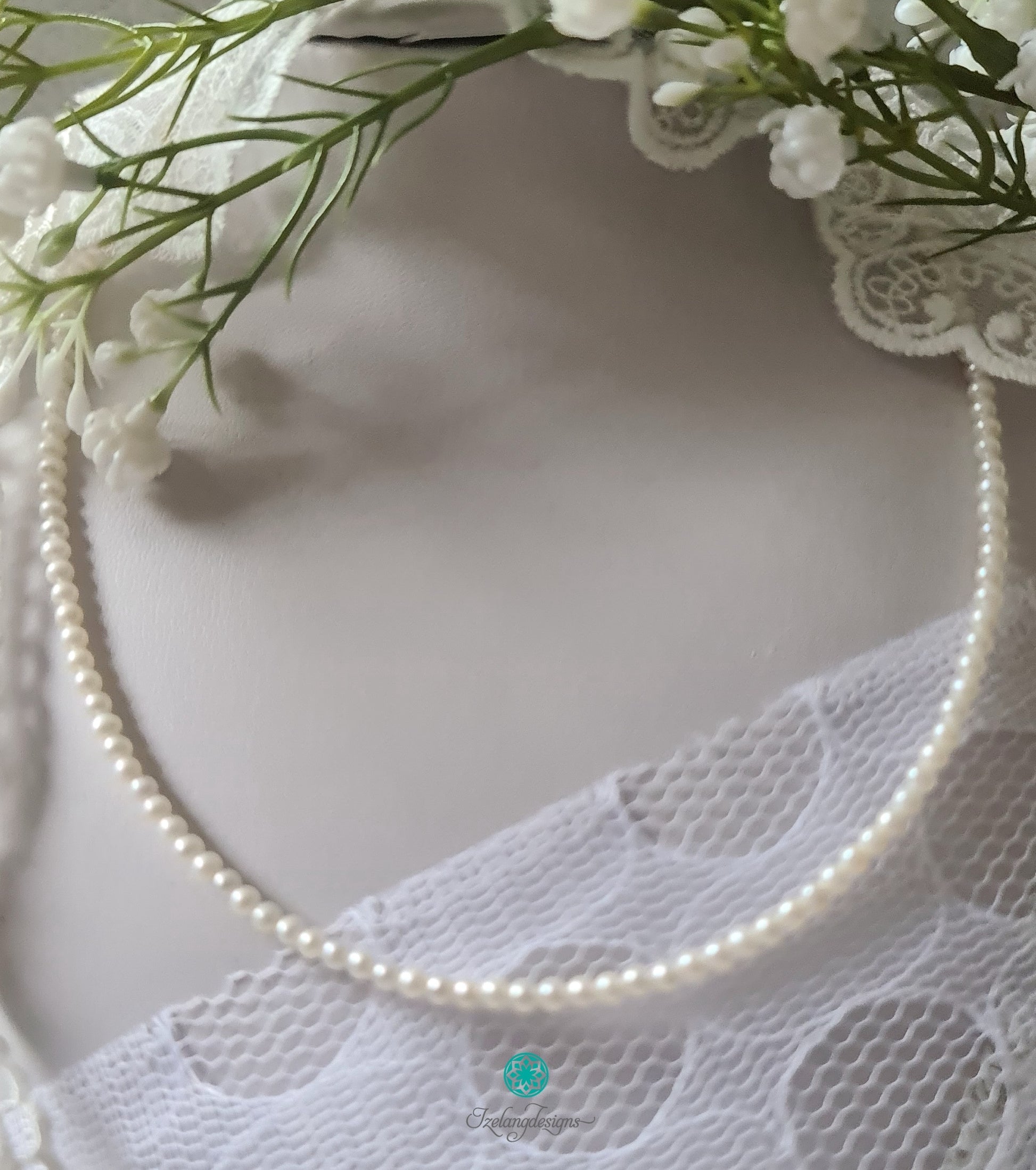 2.5-3mm White Round Freshwater Pearls Single Strand Necklace-NE354
