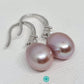 8x9mm Freshwater Pearl Drop Earrings Purple-EGM045
