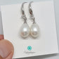 8x9mm Freshwater Pearl Drop Earrings White-EGM043
